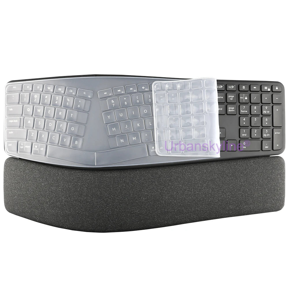 Keyboard Cover for Logitech ERGO K860 Business Protector Skin Case Silicone Accessory for logi K 860 Black