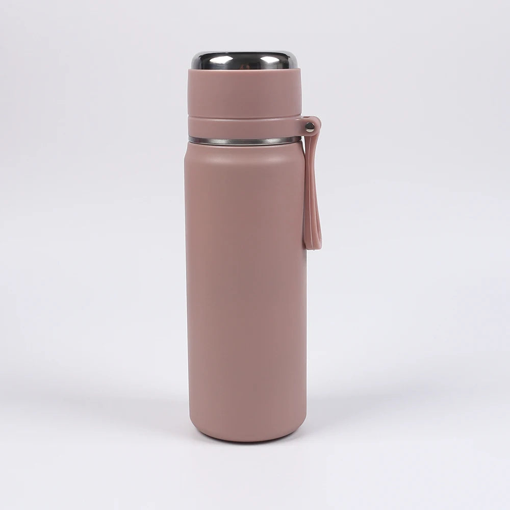 Stainless Steel Thermos Bottle 500ml/16.9oz And 600ml/20oz Vacuum Insulated Water Bottle With Handle Travel Insulated Cup