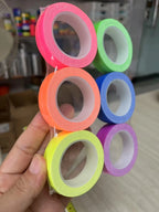 Whaline 6 Colors Neon Gaffer Cloth Tape Set Fluorescent Rainbow UV Blacklight Tape for UV Parties And Events