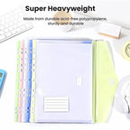 For 2/3/4 Ring Binder Compatible 11-Hole Binder Pockets, Fits Letter/A4 Size Plastic Expanding File Folders, 200-Sheet Capacity