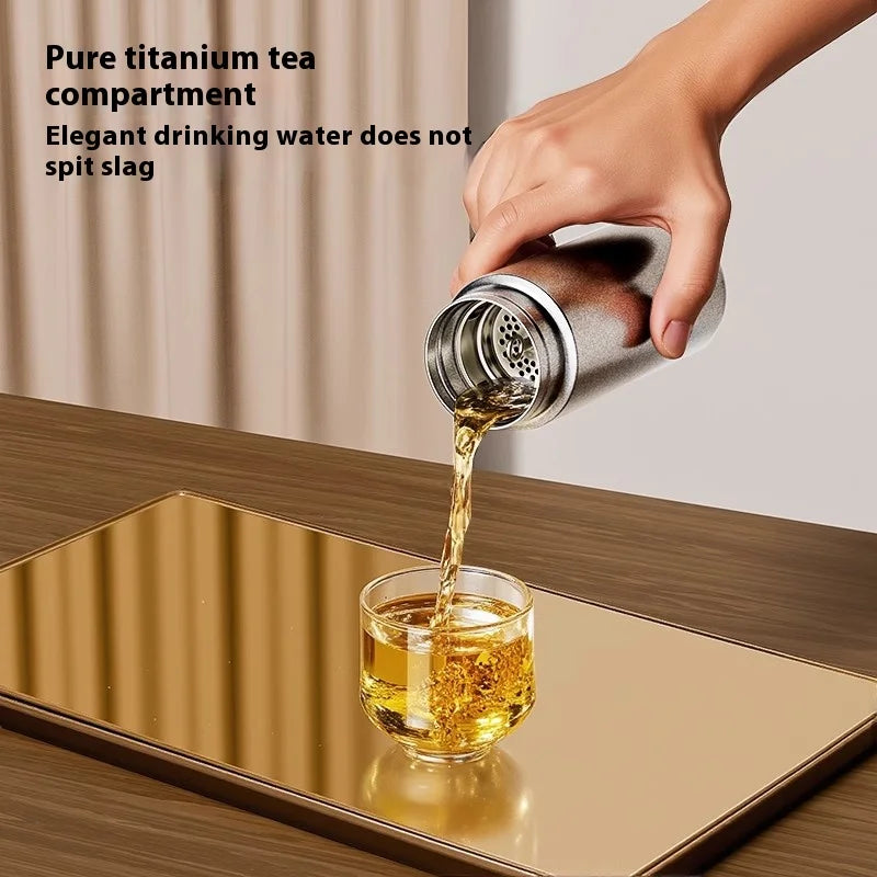 Gianxi Pure Titanium Insulated Cup Men'S And Women'S High-End Water Cup Portable Tea Cup Tea Water Separation Titanium Cup