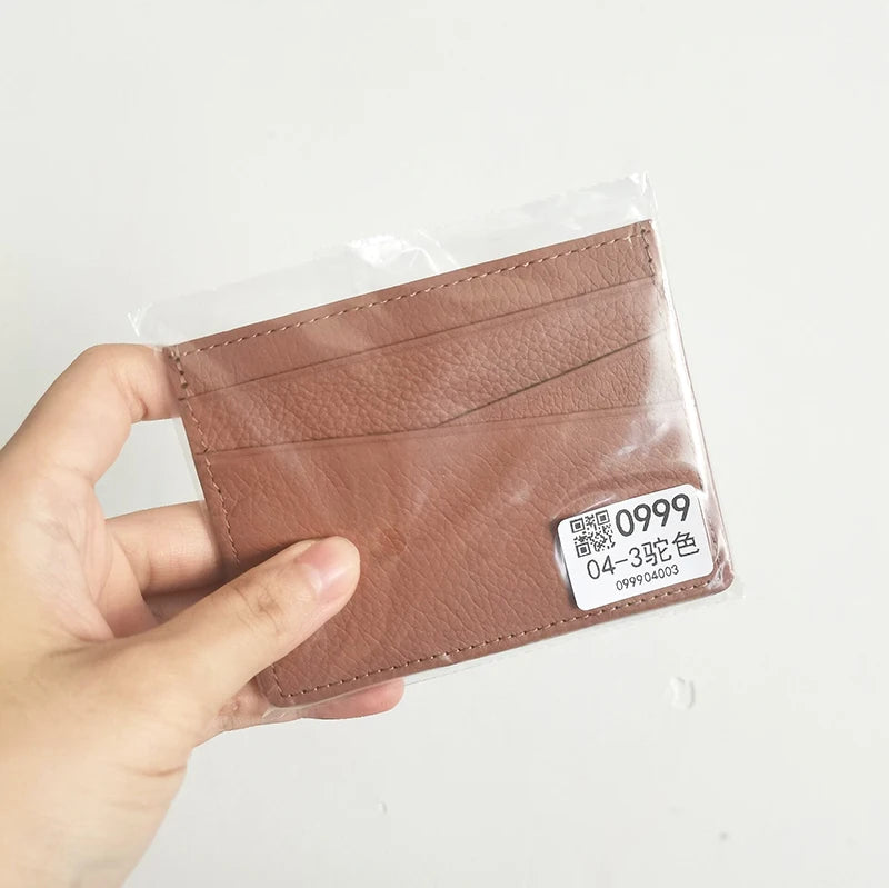 Genuine Leather Card Holder Woman Custom Name Designer Wallet Slim Luxury Card Wallet Man Engrave Initials Business Coin Purse
