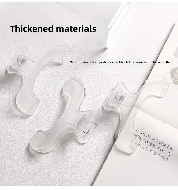 Transparent Plastic Book Clip Simple Reading Aid Fixed Book Holder Bookmarks Creative Design Practical Note Holder for Bookstore