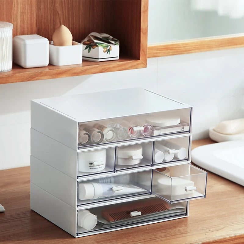 Desk Storage Drawers Desk Document Sundries Holder Cosmetic Desktop Organizer Box Cabinet Home Office Stationery Stackable Box