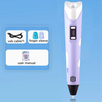3D Pen With LCD Screen Compatible PLA Filament Toys 3D Drawing Printing Pen for Children DIY Christmas Birthday Gift