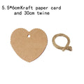 50PCS DIY Kraft Paper Tags Label Paper Price Tag Name Vintage Wedding Hanging Tag  Wrap Gift Wrapping Blank Label Crafts