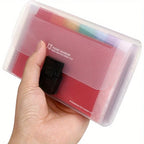 1pc A6 Expanding File Organizer 13-Pockets, Accordion Folder with Button Closure for Documents Receipts Cards, Document Wallet