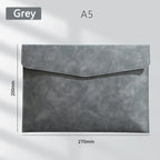 1pcs Leather A4/A5 File Bag Waterproof Wear-resistant Ultra-large Capacity Folder Business Office School File Storage Supplies