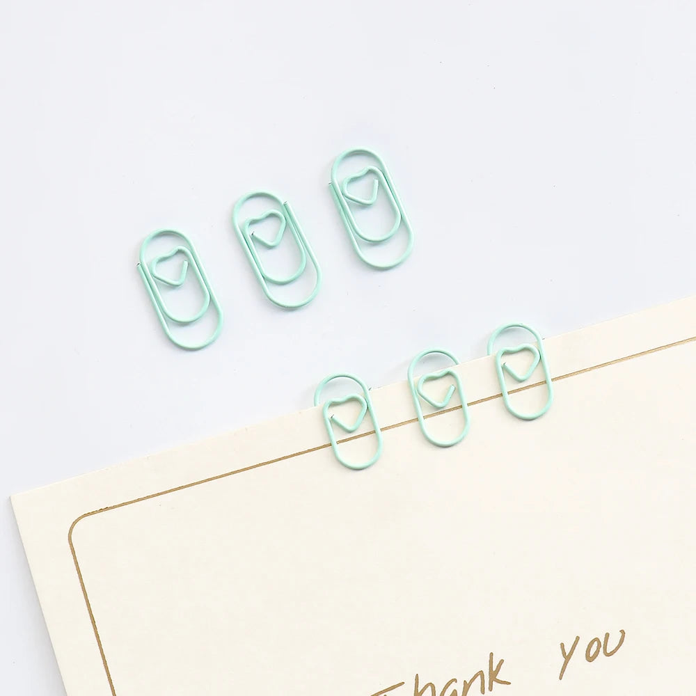 TUTU 50pcs /bag mini heart gold rose gold Color Clip Bookmark binder clip Office Accessories paper Clips Patchwork Clip H0481