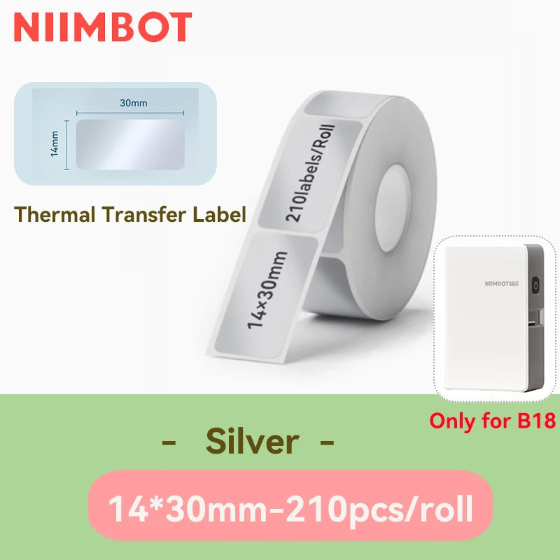 Niimbot N1/B18 Thermal Transfer Label Printer Label Maker with Black Ribbon Paper Tag Sticker for Home Office Jewelry Garden