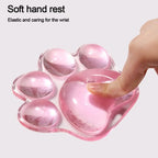 Mouse Pad Wrist Rest Transparent Wrist Guard Cute Cat's Paw Shaped Mouse Pad Non Slip Protection Hand Support Desktop Laptop