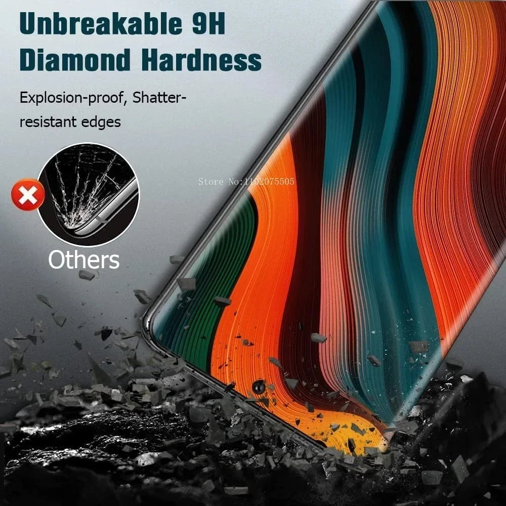 4Pcs Curved Tempered Glass For Samsung Galaxy S25 S24 S23 S22 S21 Ultra Plus S21 S20 S10 Note 20 10 S8 S9 Screen Protector Glass