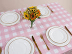 Retro Pink Gingham Tablecloth 54"x108"| Heavy-Duty Waterproof Plastic for Picnics&Coffee Shop Decor |  Party Backdrop