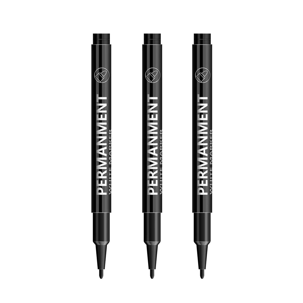 3/6/12 Pcs Waterproof Marker Pen White Black Inks  2mm Tip For Rock Painting Stone Ceramic Glass Wood Tire Fabric Metal Canvas