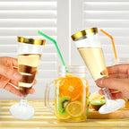 15/25/50pcs 150ml Disposable Champagne Glasses Cocktail Glasses Plastic Tall Glasses Martini Glasses for Weddings Party