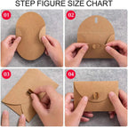 50pcs Japanese Kraft Paper Heart Envelopes - Vintage Ins Aesthetic for Couples Love Letters, European Style Creative Pouch