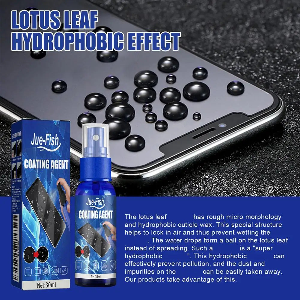 Mobile phone screen cleaner scratch-resistant fingerprint-resistant glass hydrophobic oleophobic coating solution