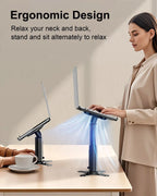 Oatsbasf Metal Desktop Laptop Holder Riser Computer Stand Height Adjustable Portable Laptop Table Stand for 11-17.3" Device
