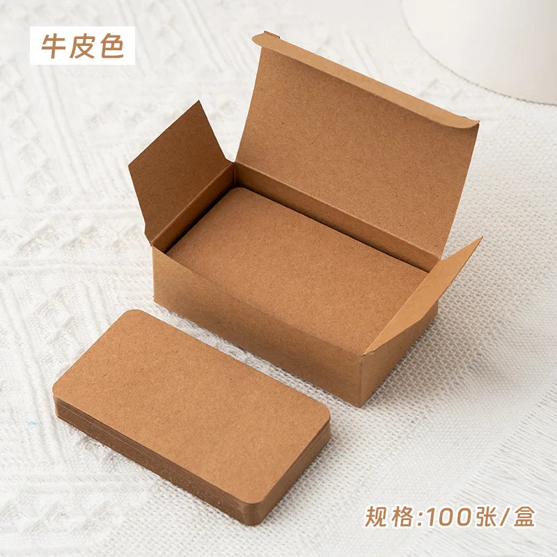100Pcs/Box Colorful Blank Index Cards Thick Hard Cardstock DIY Handwriting Flash Cards  Study Memo Drawing Note Cards