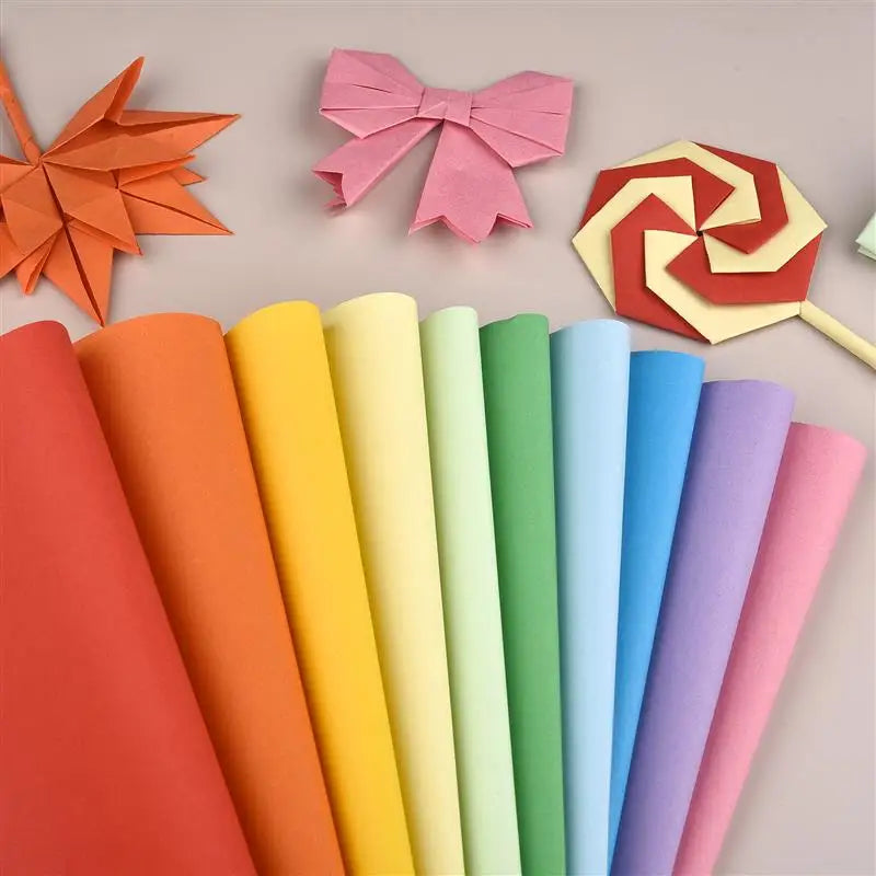 100Pcs Cardstock Paper Double Sided Folding Origami Paper Square Paper Crane Craft DIY Wish Paper Art Material Jewelry Tools ﻿