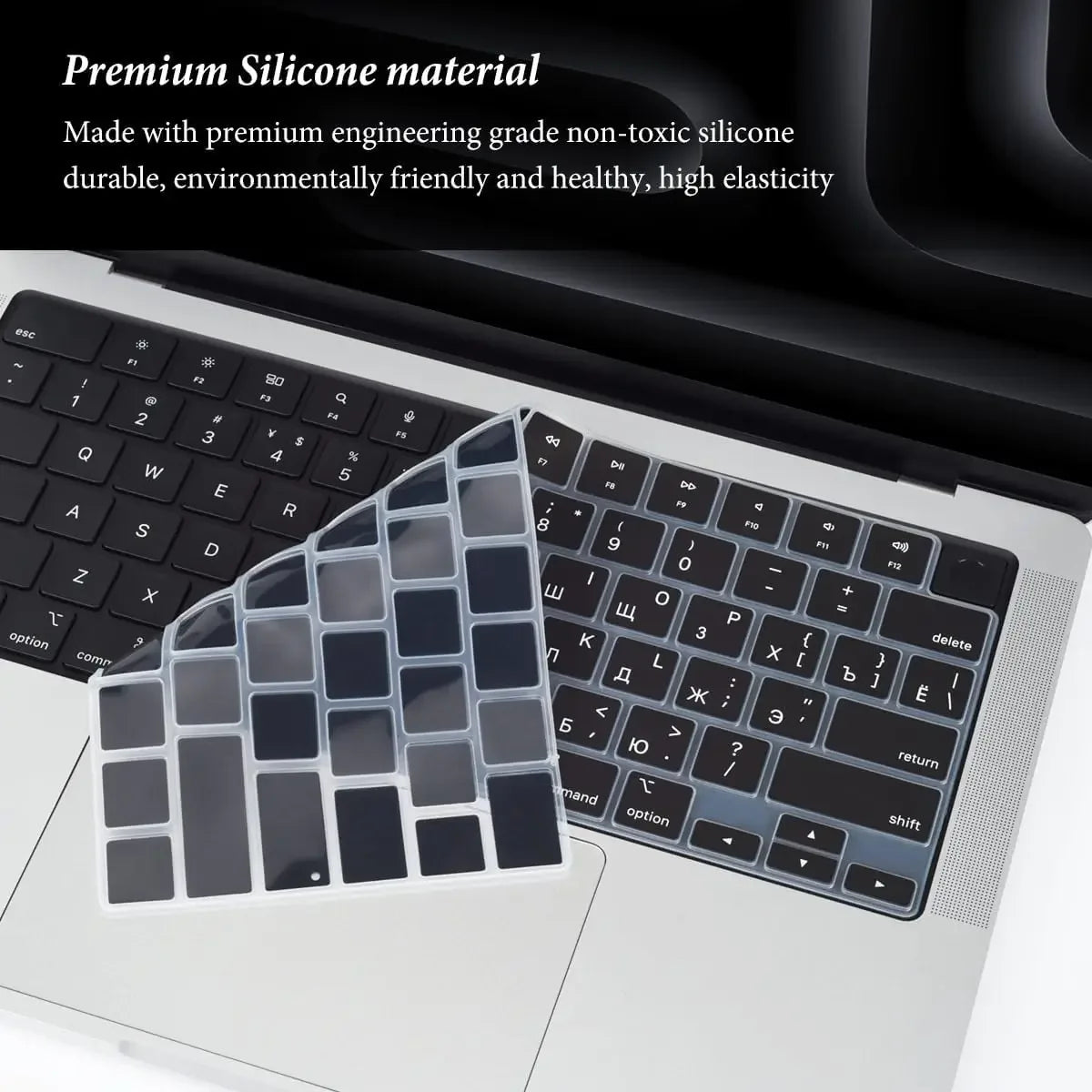 Keyboard Cover for 2022-2024 M4 M3/M2/M1Chip Pro 14"/16" A3401/A2992/A2779/A2991/A3403 MacBook Air 15.3"/13.6" A3113/A3114/A2941