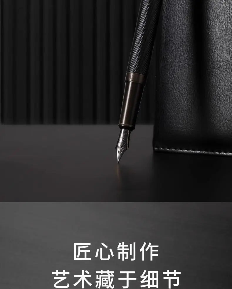 HERO Black Forest Metal Fountain Pen Titanium Black Extra Fine Nib 0.38/0.5mm Students Practice Calligraphy Writing Gift Pen