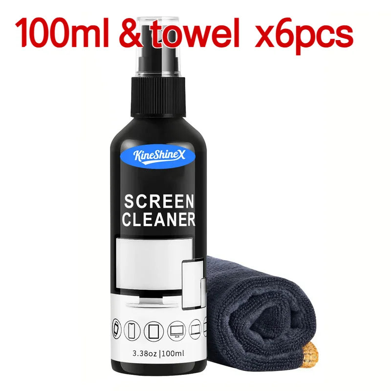 Screen Cleaner Spray Kit with Microfiber Cloth Anti-Fingerprint Polish Coating for Phone Tablet Camera Screen Cleaning Protectio