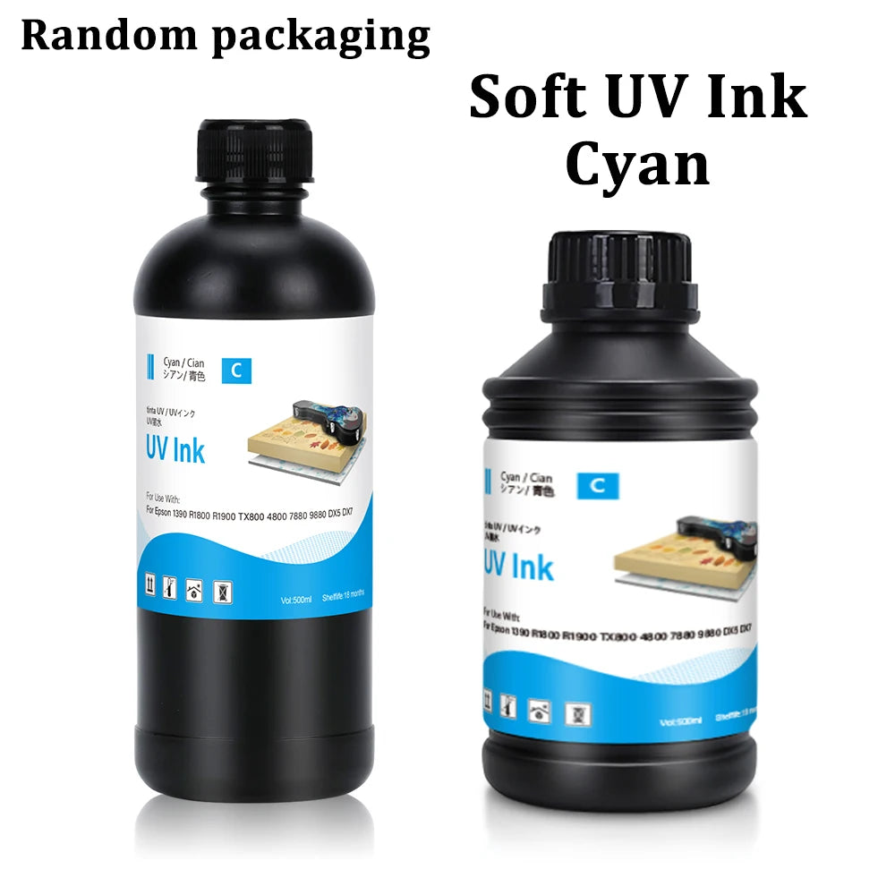 500ml LED UV Ink for Epson All Flat UV Printers For Epson 1390 R1800 R1900 TX800 4800 7880 9880 DX5 DX7 Printer