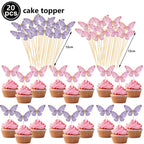 Butterfly Birthday Party Decoration Disposable Party Plates Cup Napkin Tablecloth Butterfly Knìfe Birthday Decoration Baby Showe