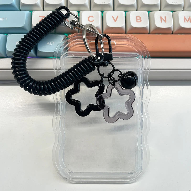 Kpop Photocard Holder Photo Display Holder With Star Keychain Idol Picture Protector Sleeves Credit ID Cards Protective Case