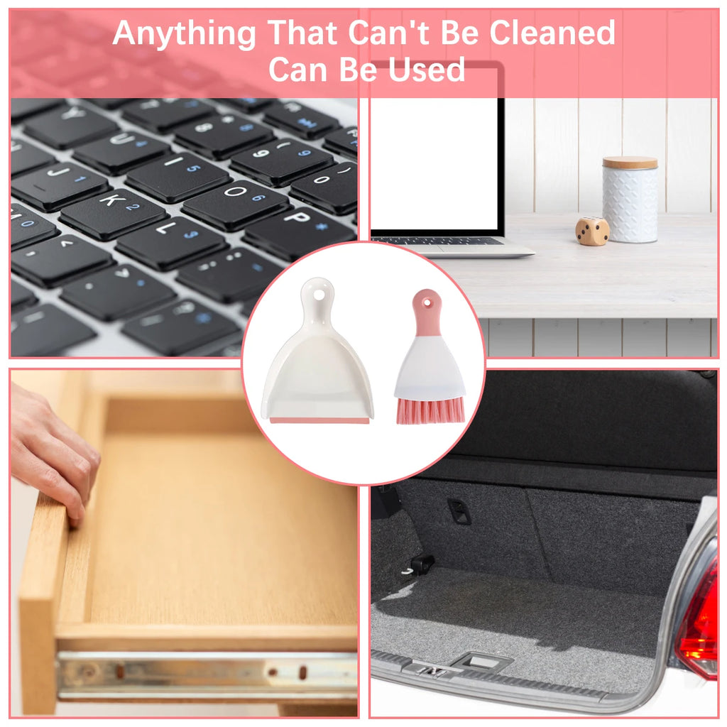 Mini Dustpan and Brush Set Portable Table Top Cleaning Dining Table Crumb Sweeper Multipurpose Desktop Keyboard Cleaning Tools