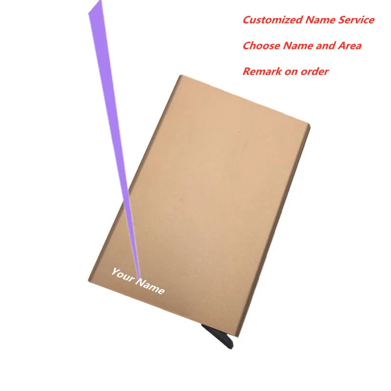 Anti-theft ID Credit Card Holder Minimalist Porte Carte Thin Aluminium carteras Pocket Case Bank Women Men Credit Card Box DIY