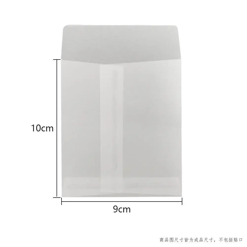 50pcs/lot Translucent Mini Envelope Jewelry Storage Bag for Card Earring Necklace Gift Packaging Bags Wedding Wedding Envelopes