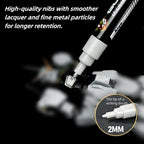 Metallic Markers Colouring Pens for Mech Painting Golden Paint Marker Pen Silvery Reflective Paint Model Marker Pen