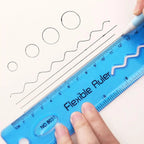 2Pcs 30cm Flexible Soft Ruler For Students Draw Wave / Line / Circle Drafting Drawing Tool Plastic School Office Supplies