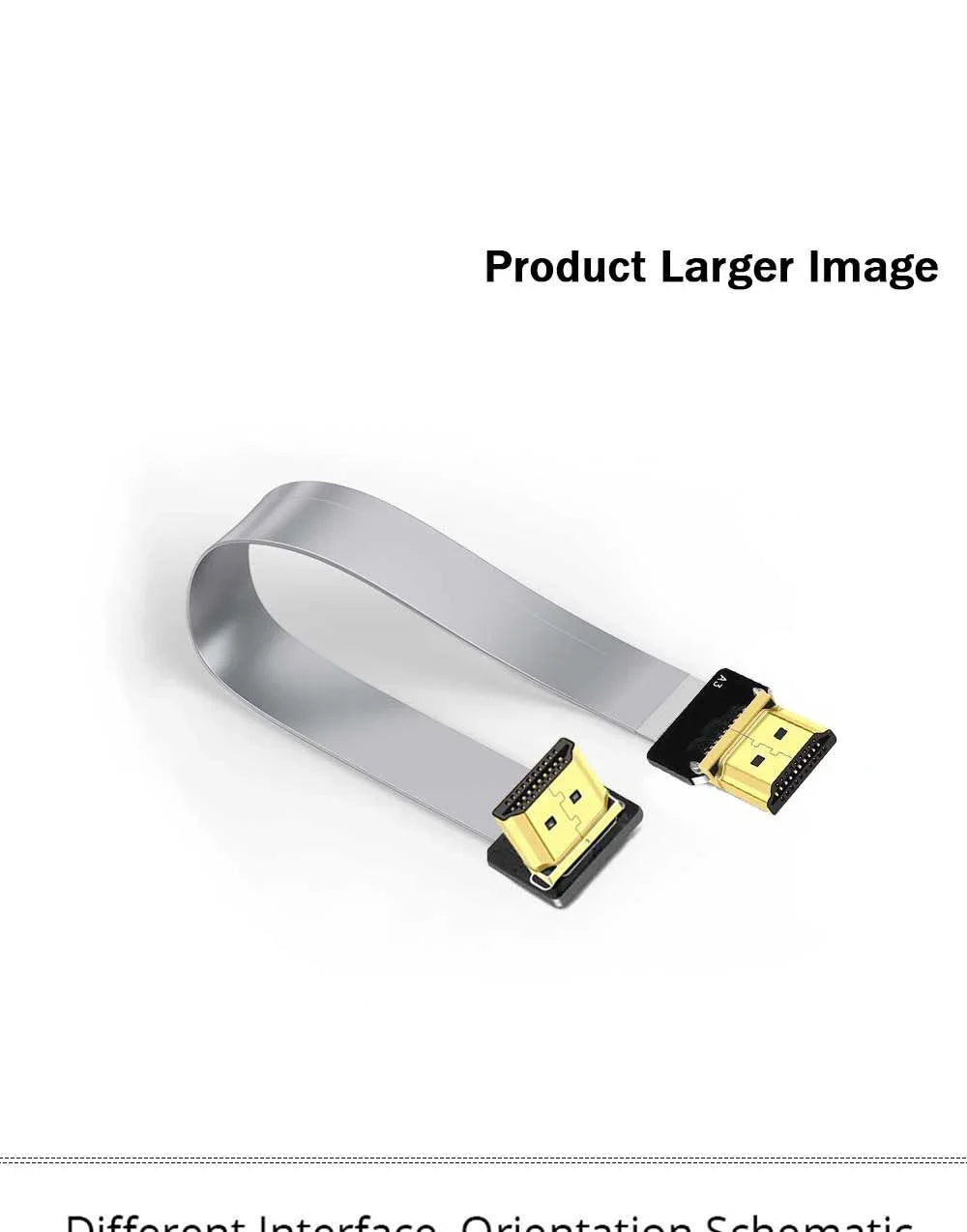Ribbon FPV HDMI-Compatible Connector Flexible Flat Cable Raspberry Pi 4 Micro HDMI to HDMI/Mini HDMI Female 90 Degree FFC 20pin
