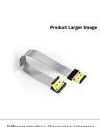Ribbon FPV HDMI-Compatible Connector Flexible Flat Cable Raspberry Pi 4 Micro HDMI to HDMI/Mini HDMI Female 90 Degree FFC 20pin