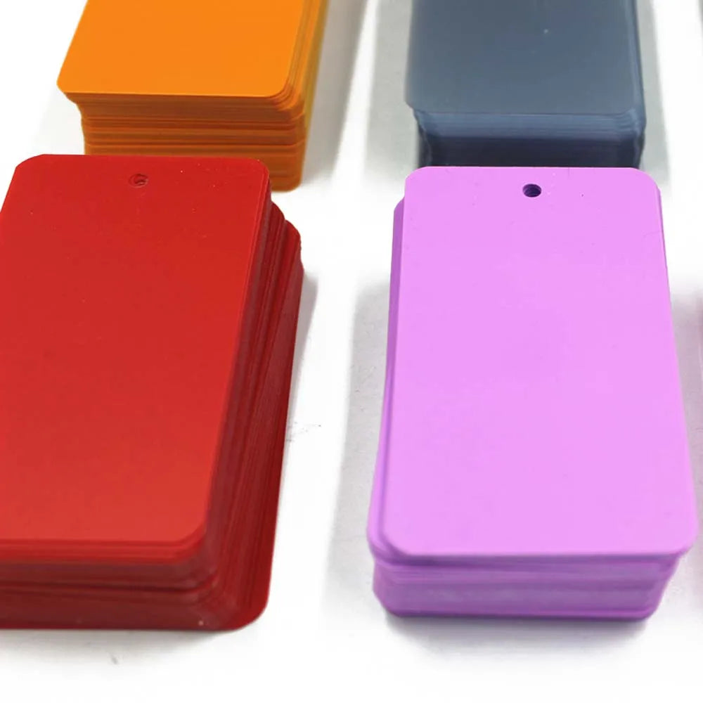 50pcs Rectangle Blank Plastic Tags Merchandise PVC Price Tags Waterproof Plastic Identification Hang For Small Business