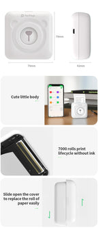 9 Colors Peripage A6 304DPI Mini Photo Printer Notes Sticker Label Printing Machine Bluetooth Portable Wireless Printer Marker