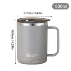 WORTHBUY 304 Stainless Steel Double Wall Insulated Coffee Mug With Handle Portable Sealed Water Cup Large Capacity Drinking Cup