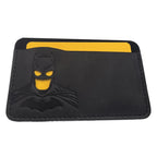 Personalized Leather ID Card Holder Superhero Mask Design Perfect Gift Travel Wallet ID Cover Trendy Youth