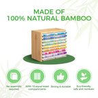 Ohuhu Bamboo Marker Organizer Wooden Desktop Storage Hold 126 Markers Pens Pencils Art Brushes Stationary Organizer Pen Holder