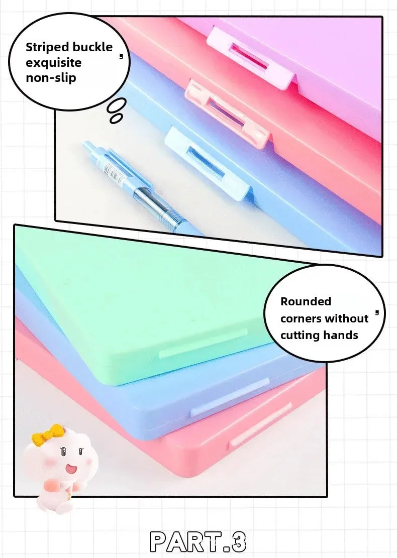 A4 Transparent File Box High Aesthetic Student Test Paper Simple Large Capacity Storage Box Writing Board Office Supplies