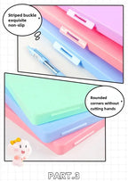 A4 Transparent File Box High Aesthetic Student Test Paper Simple Large Capacity Storage Box Writing Board Office Supplies