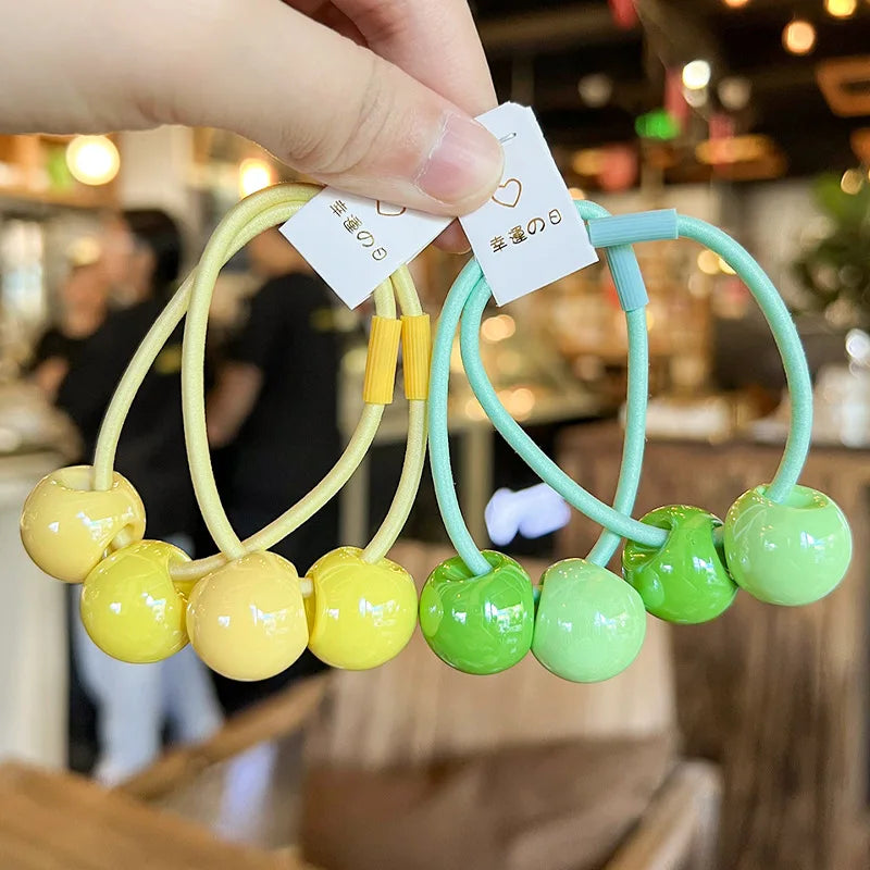 2pcs/lot Baby Girls Cute Cartoon Ball Hair Bands Children Lovely Scrunchies Rubber Bands Kid Hair Accessories