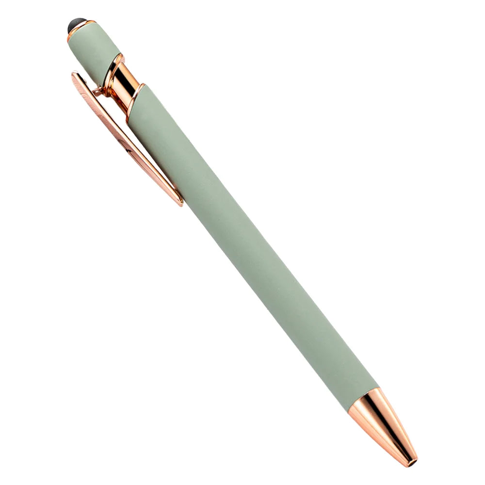 5-10 Pack 2-in-1 Stylus Pen, Retractable Ballpoint Pen w/ Stylus Tip for Touch Screen, Metal, 1.0mm Black Ink