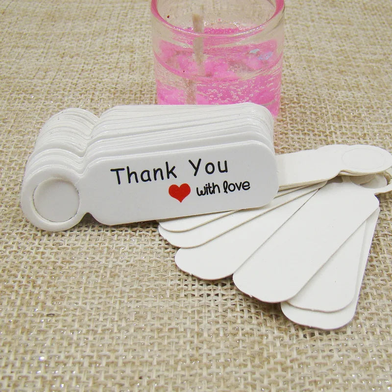 100pcs White Kraft Paper Price Tags with Hole 1.8*5cm fit DIY Handmade Jewelry Display Show Small Business Wholesale