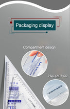 2Pcs/Set Multifunctional Triangle Ruler 30/45 Degree Measurement Angle Isosceles Triangle Ruler Geometry Students Drafting Tool
