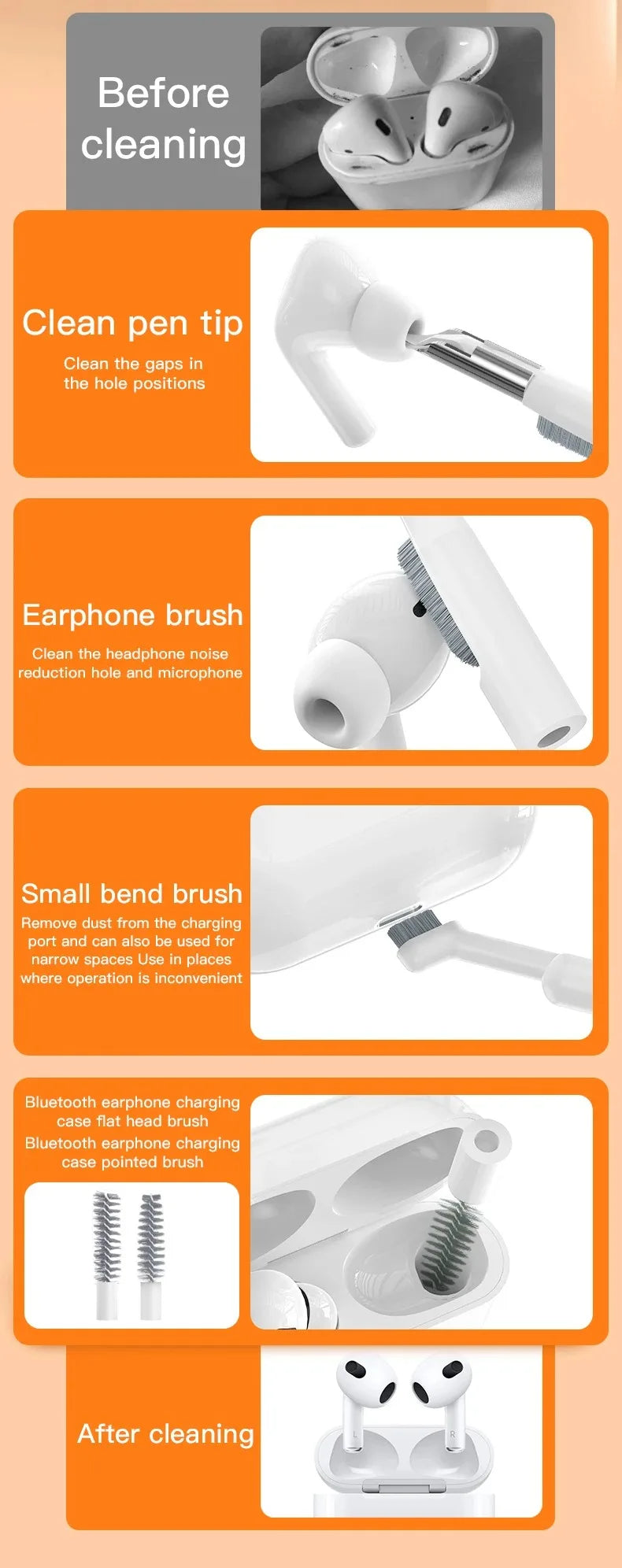 32 in 1 Mobile Phones Cleaning Kit Multifunctional Cleaner Set For Keyboard Camera Laptop Earphone Clean Pen Brush Cleaning Tool