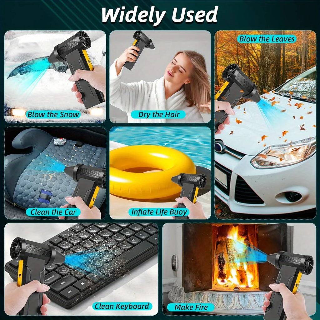 800,000RPM Air Blower Electric Turbo Fan Brushless Motor High-Speed Turbo Violent Fan USB Rechargeable Powerful Dust Blower